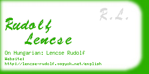 rudolf lencse business card